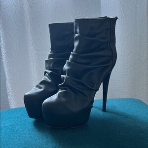 Elegant Black High Heel Ankle Boots